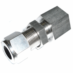 1/4" x 1/4" NPT 316 Stainless Steel Female Bulkhead Connector