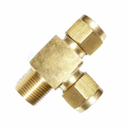 3/8" x 1/4" BSP Brass Male Run Tee