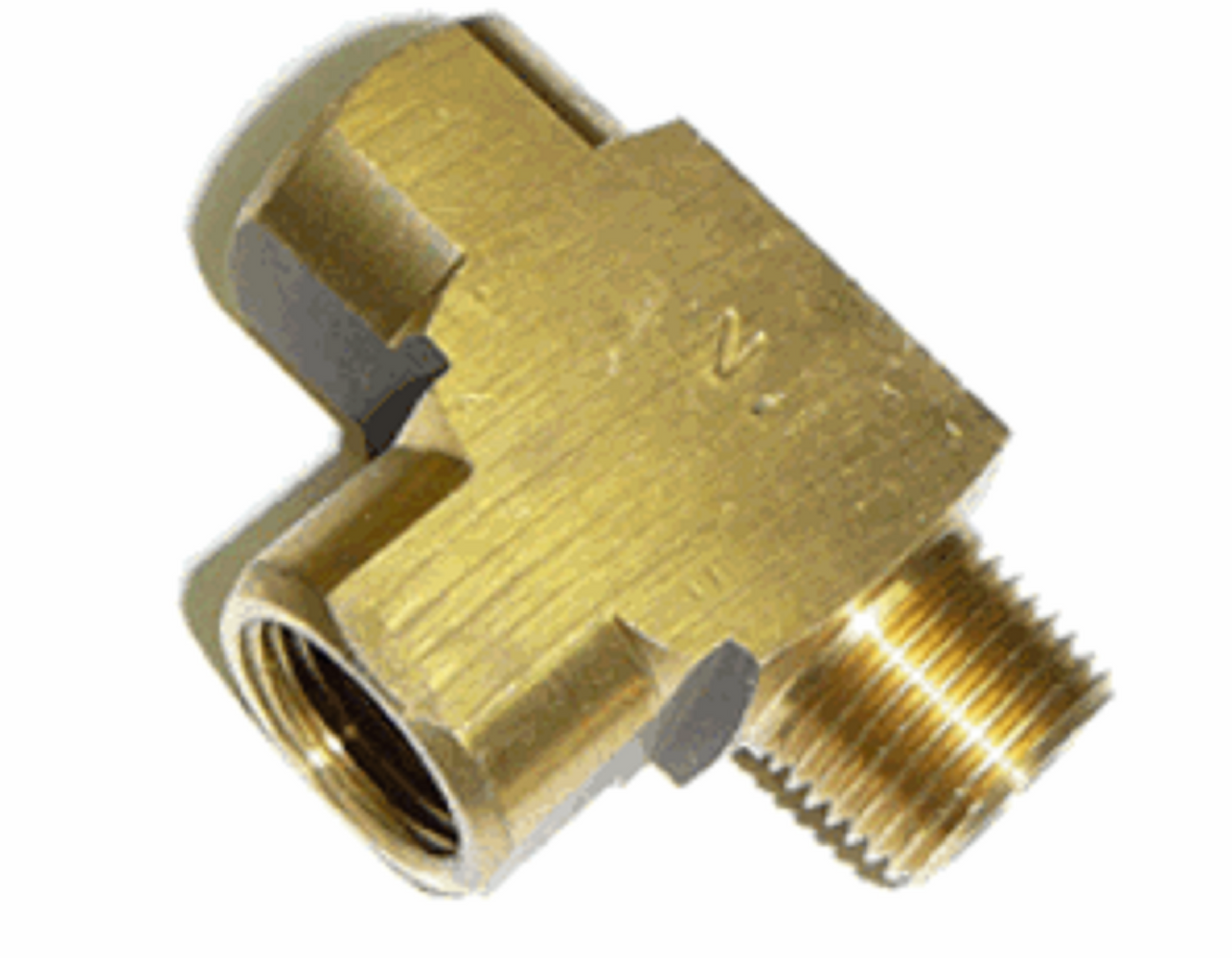 Tee Piece Brass Male Run Tee - 1/2" Male NPT x 1/2" Female NPT Thread - NOTE This is NPT Thread NOT BSP