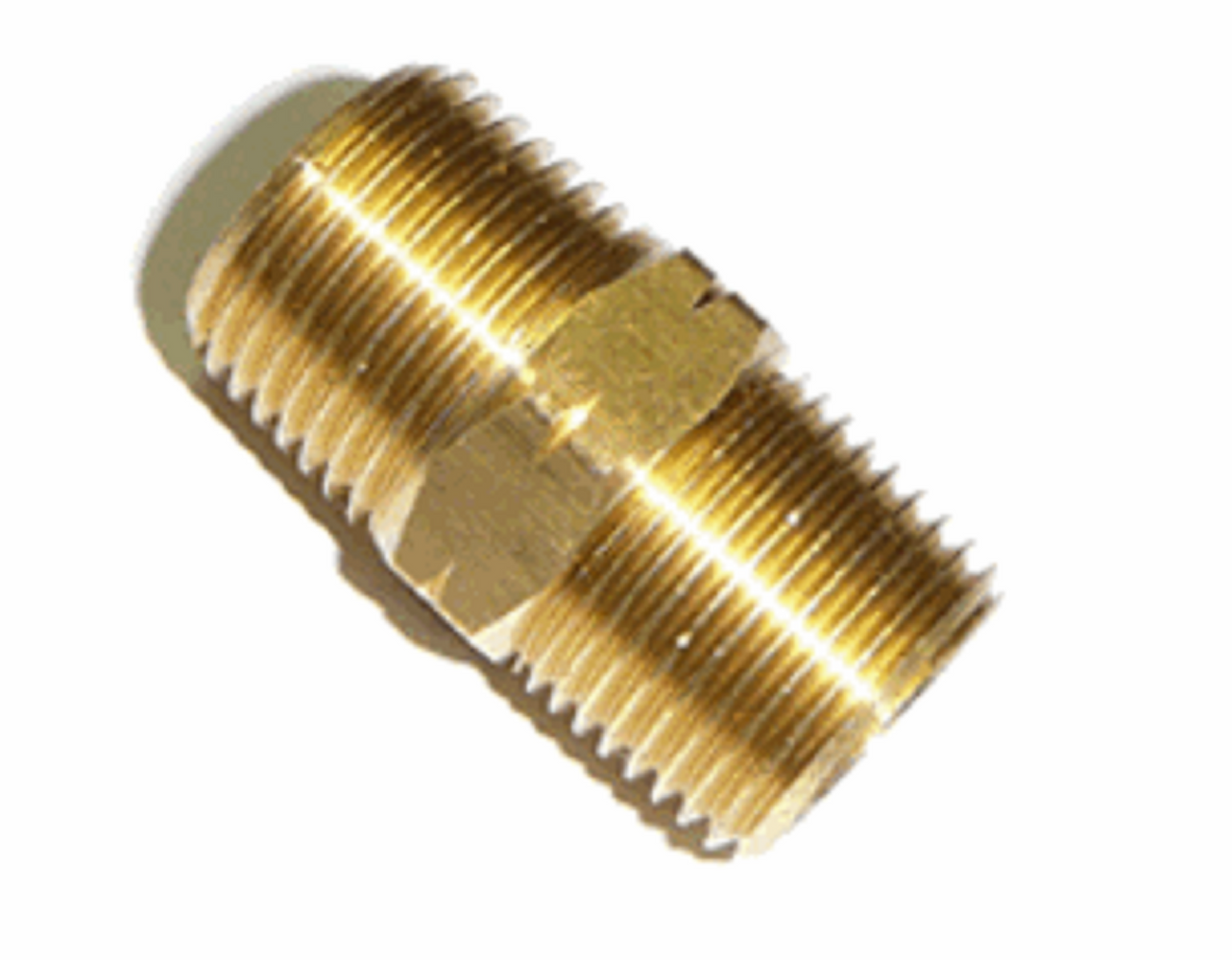 Brass Hexagon Nipple 1/4" NPT Thread (6mm) Male to Male