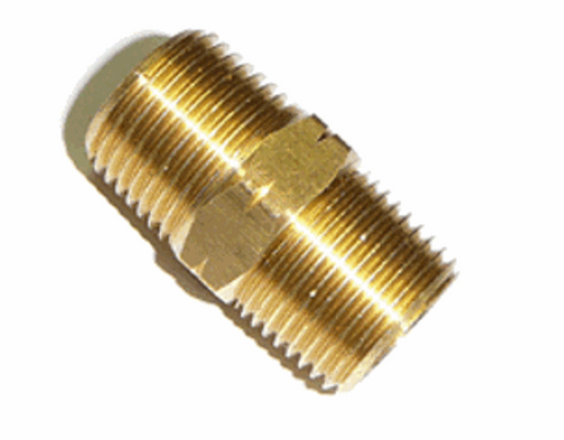Brass Hexagon Nipple 1/4" NPT Thread (6mm) Male to Male