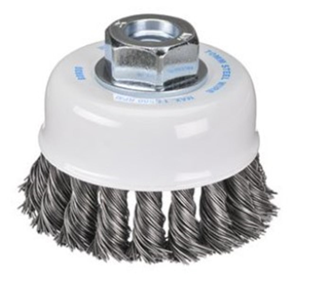 65mm 1 Row 0.50mm Twist Knot Cup Brush - Steel Wire