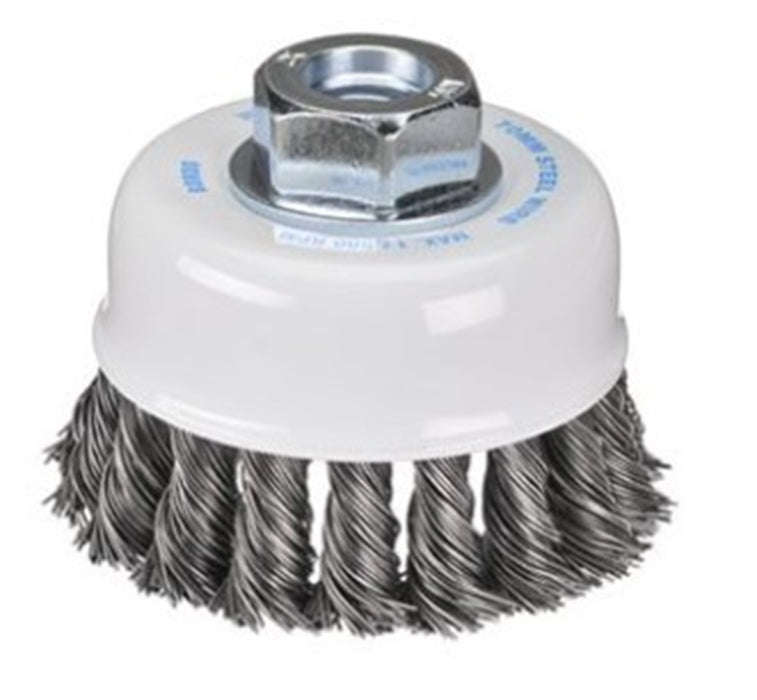 65mm 1 Row 0.50mm Twist Knot Cup Brush - Steel Wire