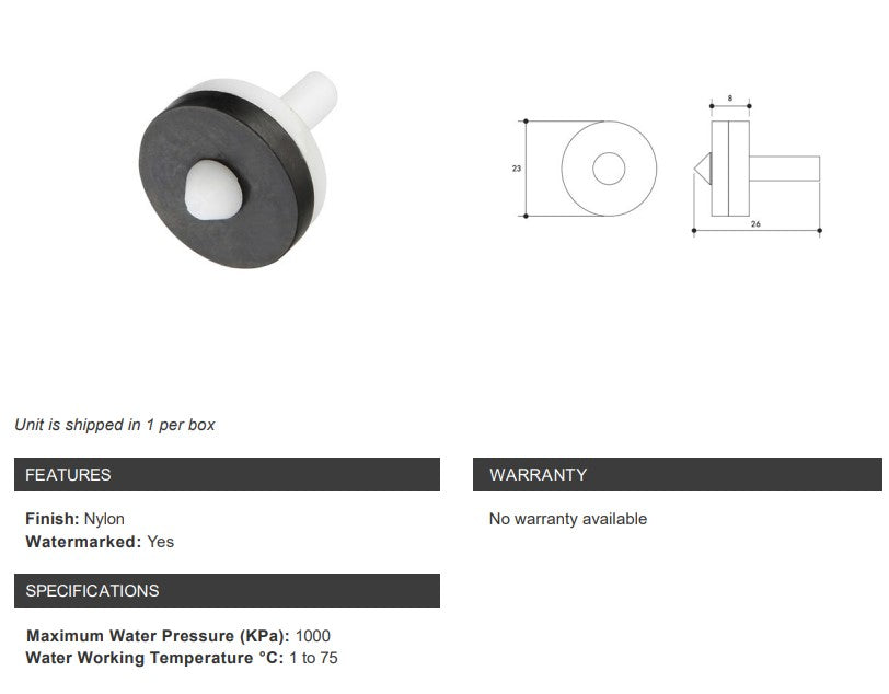 Tapware 3/4" Nylon Jumper Valve Hot and Cold Water Pack of 50