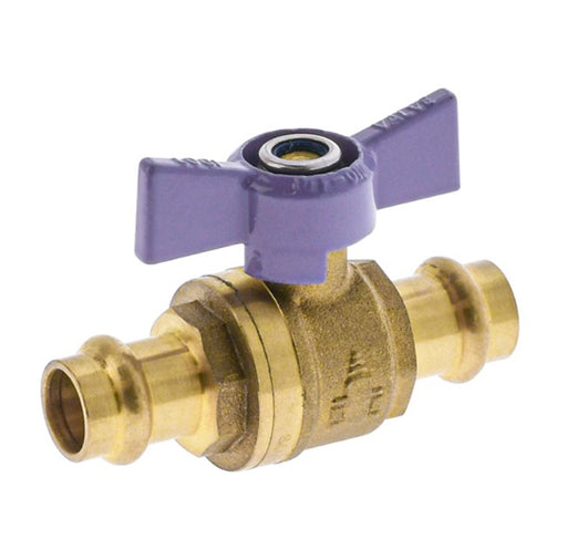 BALL VALVE RECYCLED WATER PRESS FIT DN25 x DN25 WATERMARKED BUTTERFLY HANDLE
