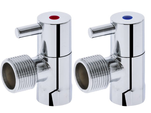 Monopoly Tapware Washing Machine Isolation Stop 1/4 Turn Lever with Ceramic Disc 15 x 20mmmm Pair Chrome Plated