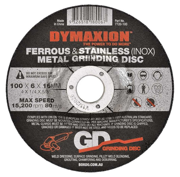 Grinding Disc Metal 100mm x 6mm x 16mm Bore