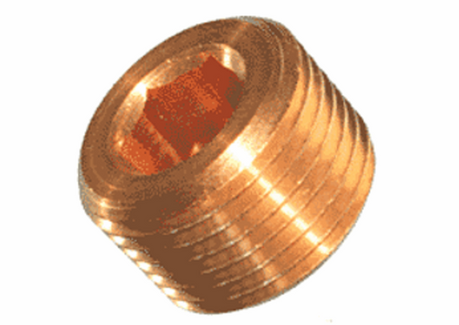 1/4" Brass BSP Plug with Hexagonal Socket for Allen Key