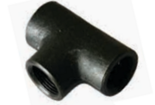 2 1/2" (65mm) Black Steel Equal Tee