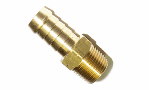 Brass Male Hose Tail 1/4" Hose x 3/8" NPT - NOTE This is NPT Thread NOT BSP