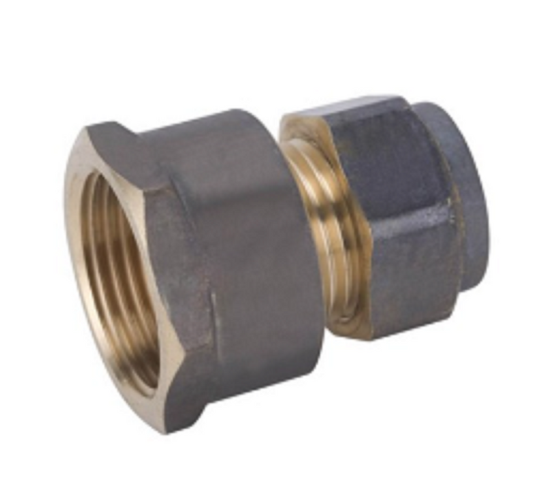 NYLON COMPRESSION BRASS UNION - FEMALE x COMPRESSION REDUCING - 3/4" BSP FEMALE x 15C