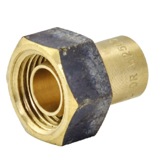 BRASS CAPILLARY CONNECTOR STRAIGHT TAP (NO 62) 20mm OD x 3/4" FEMALE BSP