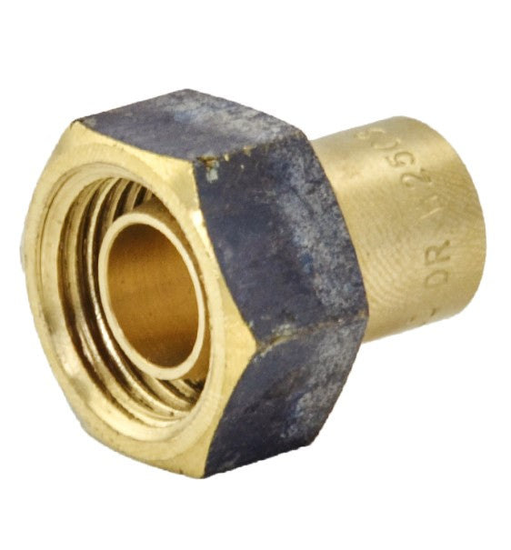 BRASS CAPILLARY CONNECTOR STRAIGHT TAP (NO 62) 15mm OD x 1/2" FEMALE BSP