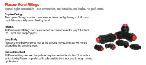 2" Rural x 1" BSP Plasson Rural Male Elbow