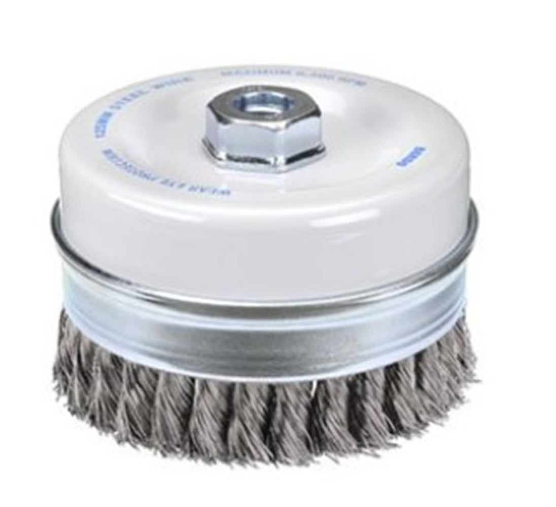 100mm 1 Row 0.50mm Twist Knot Cup Brush - Steel Wire