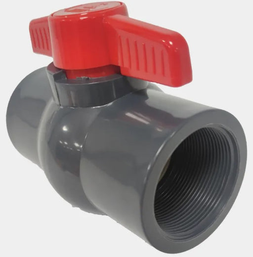 Ball Valve PVC Threaded 1" BSP (25mm) Grey