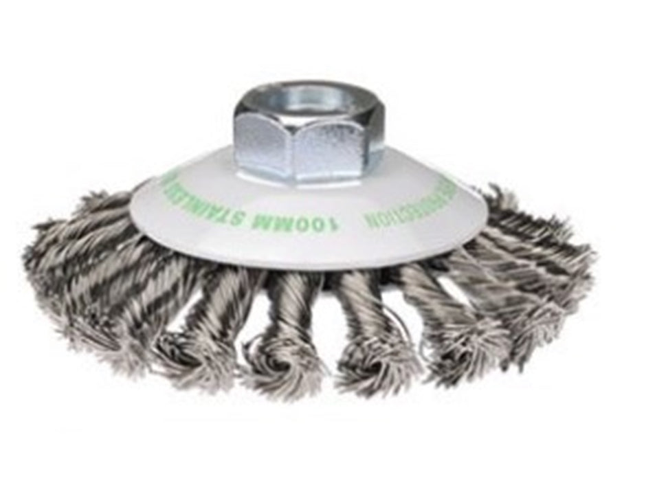 Bordo Twist Knot Bevel Brush 316 Stainless Wire 115mm 0.5mm