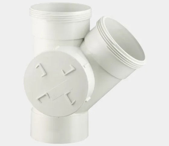 PVC DWV Junction 45 Degree Side Access Right 100mm AS 1260 Plumbing