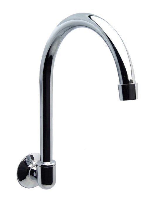 Monopoly Unstyled Tapware Wall Curved Spout Tube Gooseneck Chrome Plated Swivel 160mm