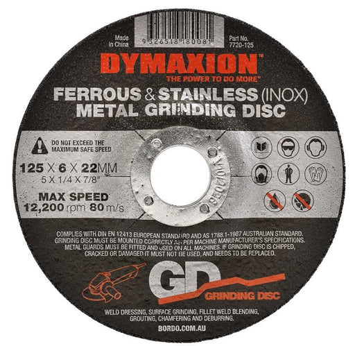 Grinding Disc Metal 125mm x 6mm x 22mm Bore