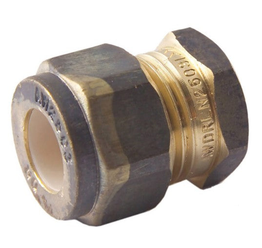 NYLON COMPRESSION BRASS STOP END 15mm (1/2")