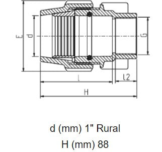 1" x 1" Plasson Rural Female Adaptor Connector Irrigation