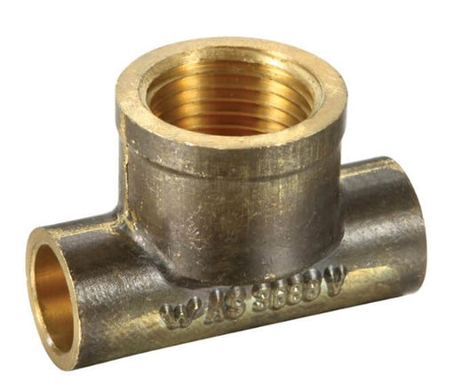 BRASS CAPILLARY TEE (NO 30) 20mm OD x 20mm OD x 3/4" FEMALE BSP