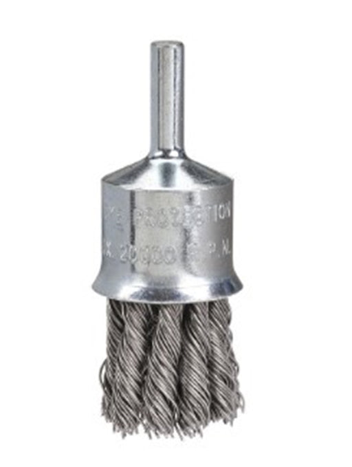 Bordo 19mm 0.50mm High Speed Twist Knot End Brush - Steel Wire - 1/4" Round Shank