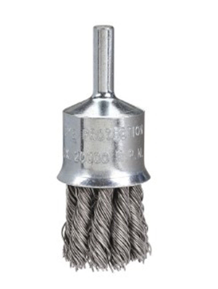 Bordo 19mm 0.50mm High Speed Twist Knot End Brush - Steel Wire - 1/4" Round Shank