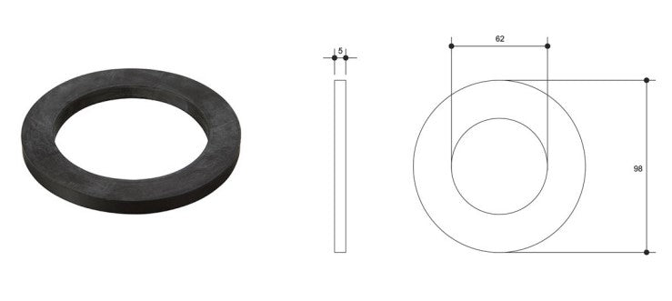 EPDM Washer to Suit Brass BSP Female Flanged Wide Backnut 2"
