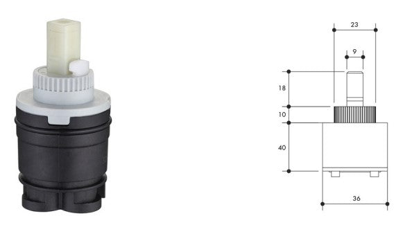 Monopoly Tapware Mixer Accessories Cartridge Long Top Seal 35mm