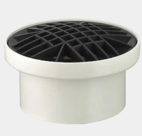 PVC DWV Finishing Collar with Grate Domed 100mm AS 1260 Plumbing