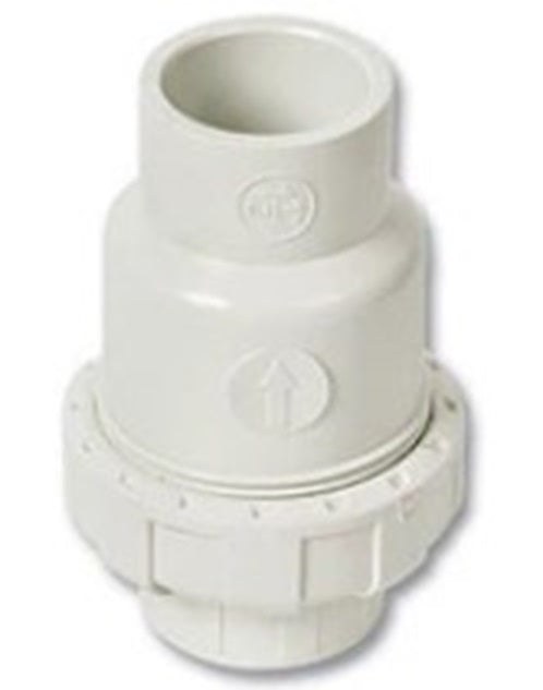 1 1/2" BSP FEMALE SINGLE UNION SWING CHECK VALVE WHITE - CLEARANCE