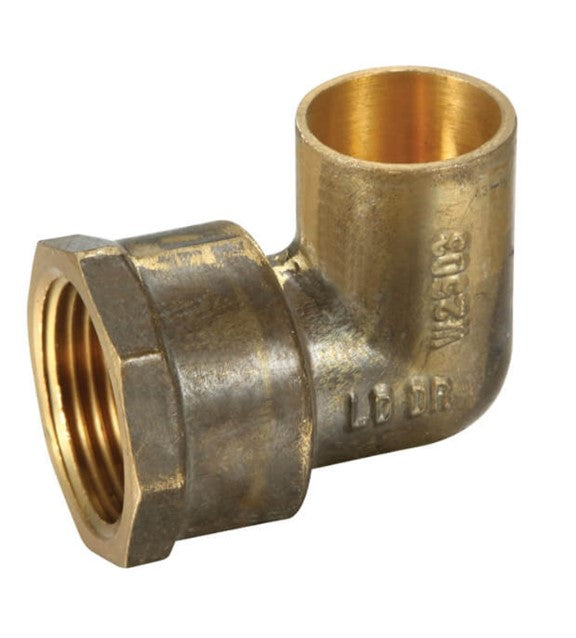 BRASS CAPILLARY ELBOW (NO 14) 25mm OD x 3/4" FEMALE BSP