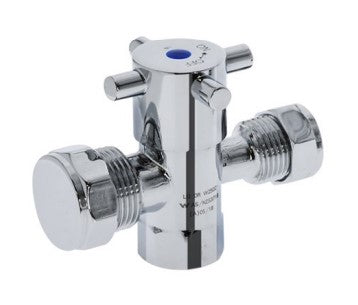 Dual Isolation Stop Capstan 1/4 Turn with Ceramic Disc 15 & 20mm Chrome Plated- Lead Free