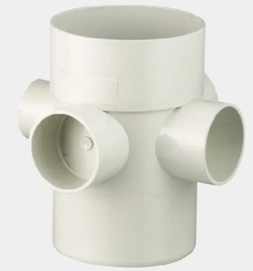 PVC DWV Four Way Riser 80 x 50 x 40 x 40 x 40mm  AS1260 Plumbing