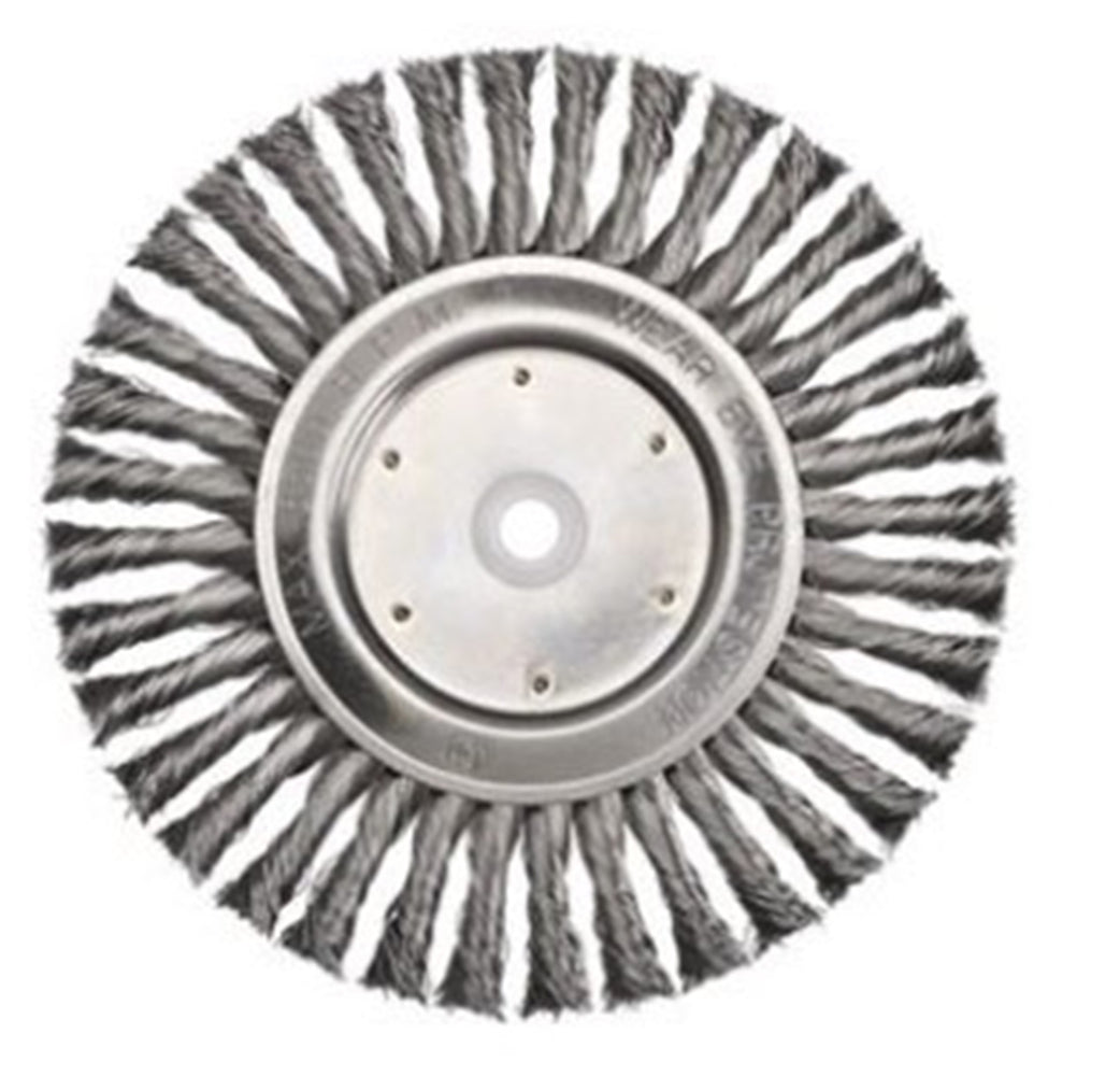 85mm 0.5mm Twist Knot Wheel With 1/4" Round Spindle - Steel Wire