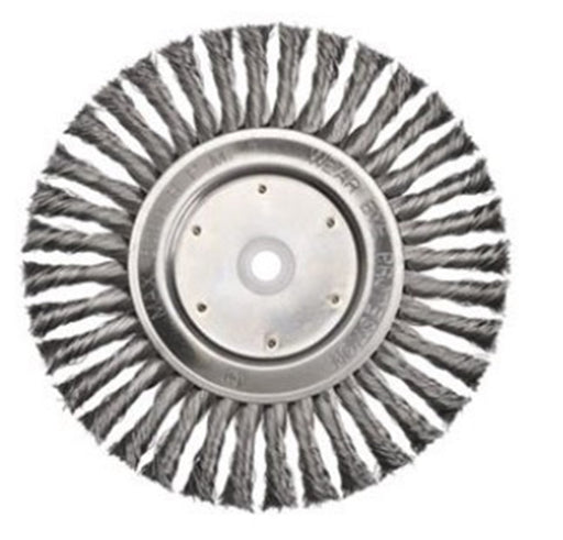 85mm 0.5mm Twist Knot Wheel With 1/4" Round Spindle - Steel Wire