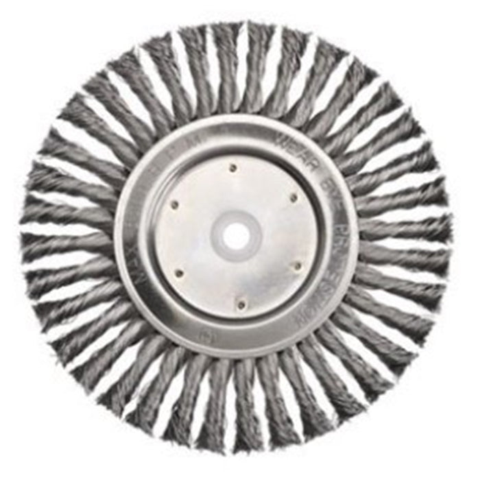 85mm 0.5mm Twist Knot Wheel With 1/4" Round Spindle - Steel Wire
