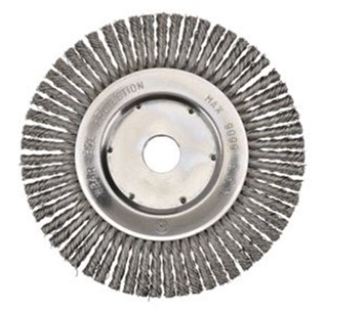 Bordo 150mm 0.50mm 52 Knots Pipeline Wheel Brush with 22.2mm Bore - Steel Wire