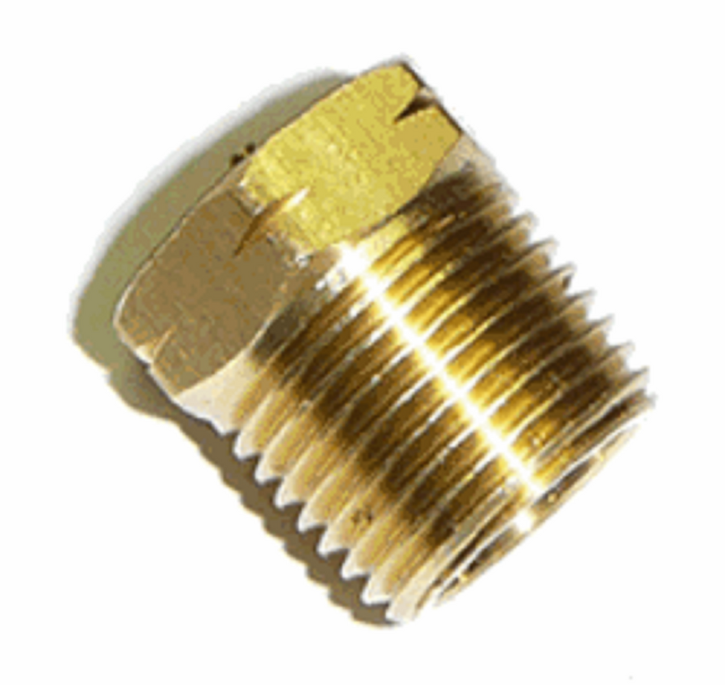 1/4" Brass NPT Plug - NOTE This is NPT Thread NOT BSP