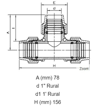 1" Plasson Rural Tee 90 Degree