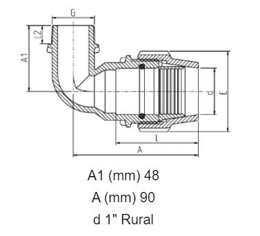 1" Rural x 3/4" BSP Plasson Rural Male Elbow