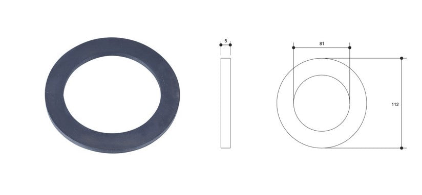 Tank Flange Fitting Rubber EPDM Washer to Suit 2 1/2"
