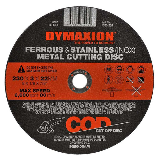 Dymaxion 230mm Ferrous and Stainless Steel (INOX) Metal Cutting Disc - 10 Pack