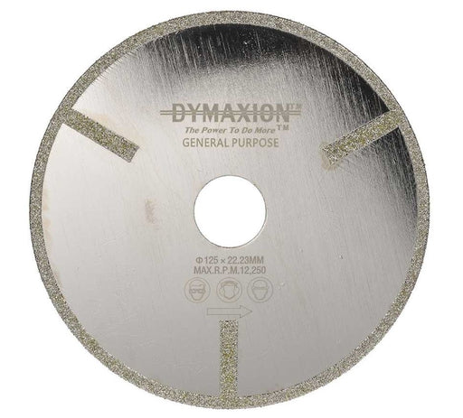 Dymaxion Diamond Blade Electroplated Continuous Rim for Fibreglass 125mm x 22mm Bore
