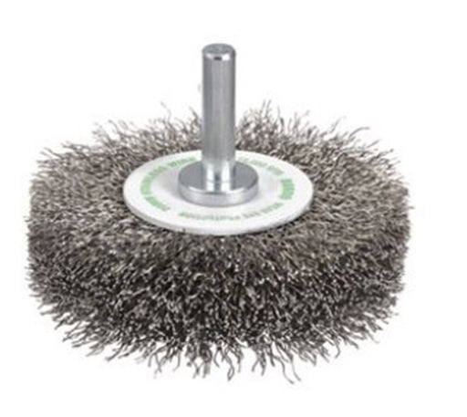 Bordo 316 Stainless Wire  High Speed Crimp Wire Wheel Brush  70mm 0.3mm x 18mm Thickness 1/4" Round Shank 10 Pack
