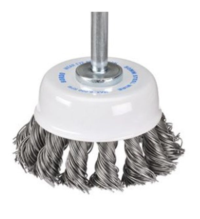 50mm 1 Row 0.35mm Twist Knot Cup Brush - Steel Wire