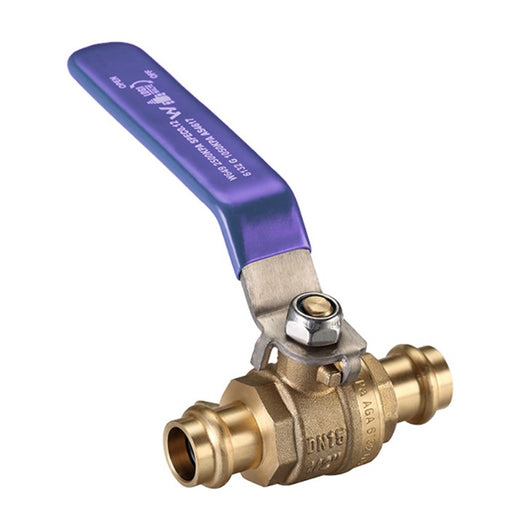 BALL VALVE RECYCLED WATER PRESS FIT DN50 x DN50 WATERMARKED LEVER HANDLE