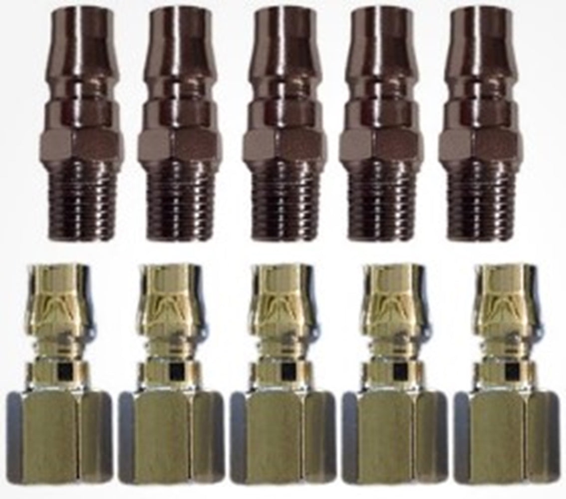 1/4" BSP Air Fitting Nitto Style Plug Male 20PM x 5 and 20PF Female x 5